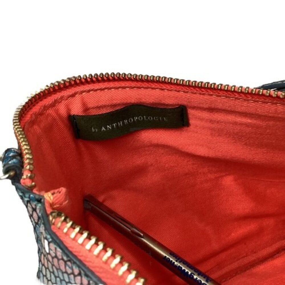 Anthropologie Embroidered Snake Printed Clutch Multicolored Purse Handbag - Picture 2 of 6